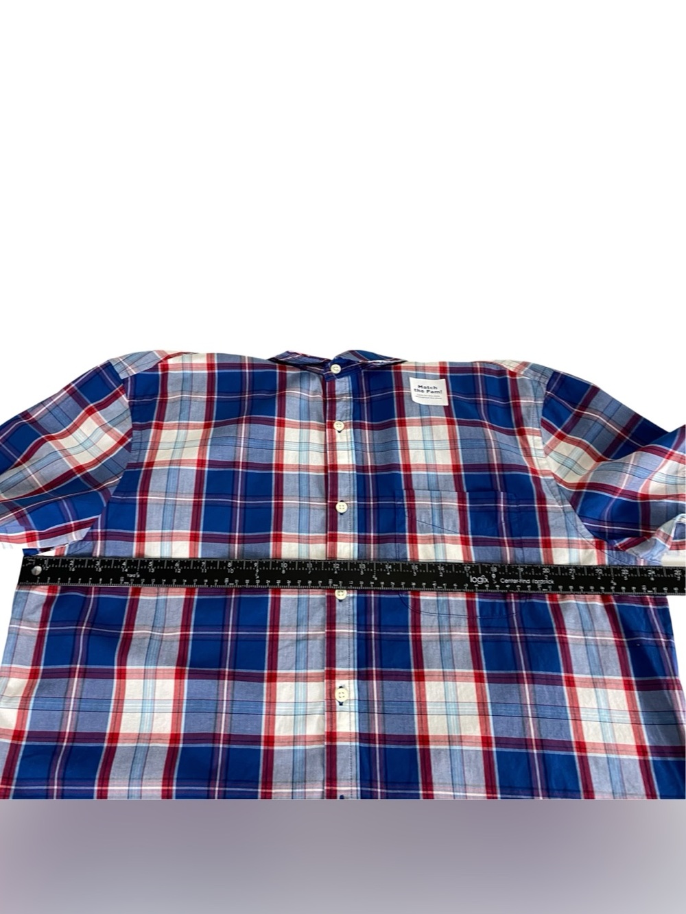 Old Navy Mens The Everyday Shirt Size XL Red White Blue Plaid Button Up Cotton - Picture 9 of 15